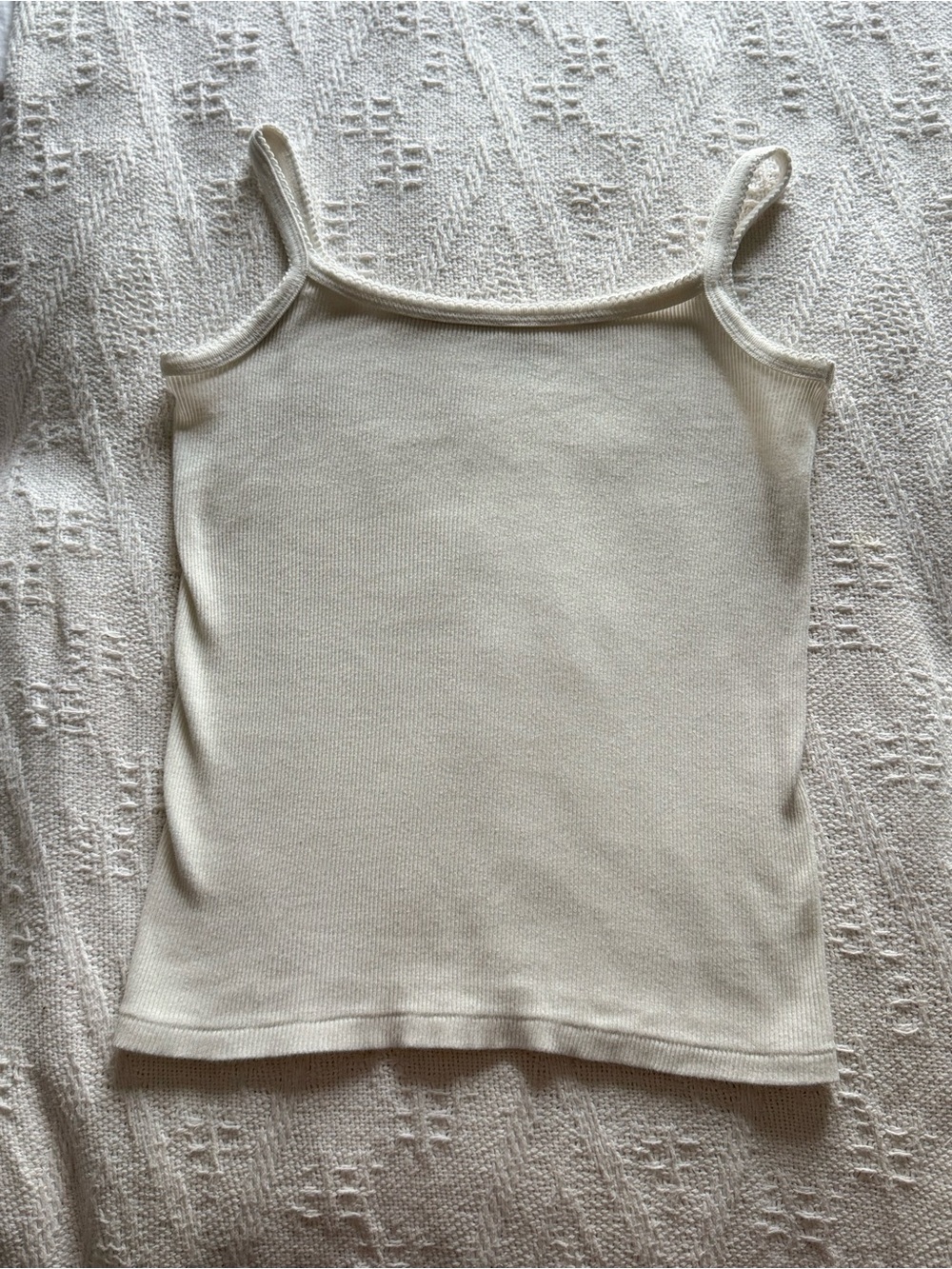 Brandy Melville John Galt Coastal White Cream Tank Top BOHO Small Lace Coquette